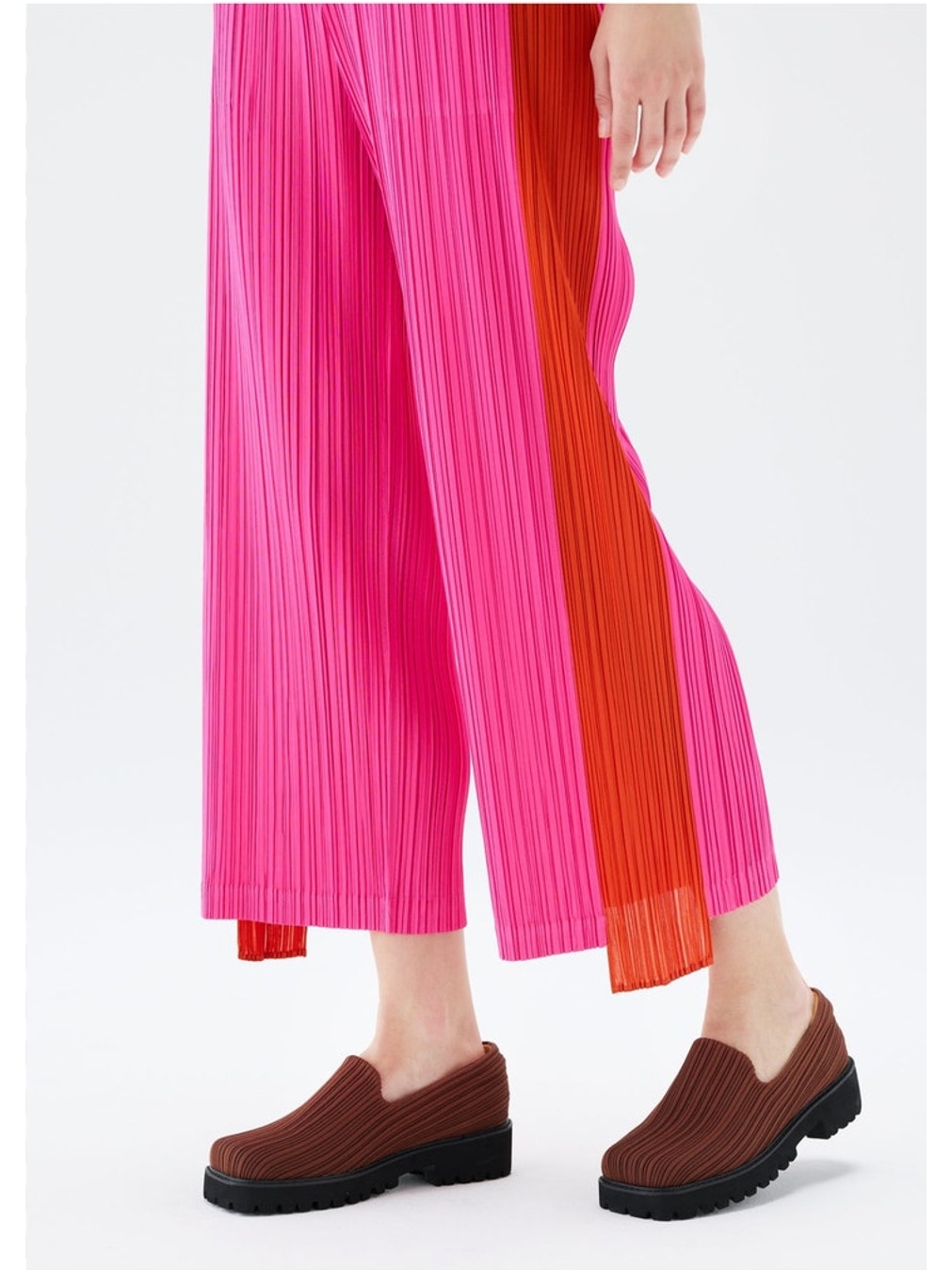 Pleats Please Issey Miyake Pink & Red/Orange Comet Pants Nwt Size 2